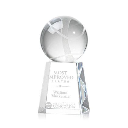 Custom Tennis Ball Award on Celestina Base Large - Etched Custom Tennis Ball Award on Celestina Base Large - Etched