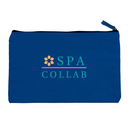 Custom Full Color 12 oz. Cotton Canvas Zippered Pouch - Royal Blue Front View Custom Full Color 12 oz. Cotton Canvas Zippered Pouch - Royal Blue Front View