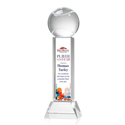 Custom Tennis Ball Full Color Award on Stowe Clear Base Large Custom Tennis Ball Full Color Award on Stowe Clear Base Large
