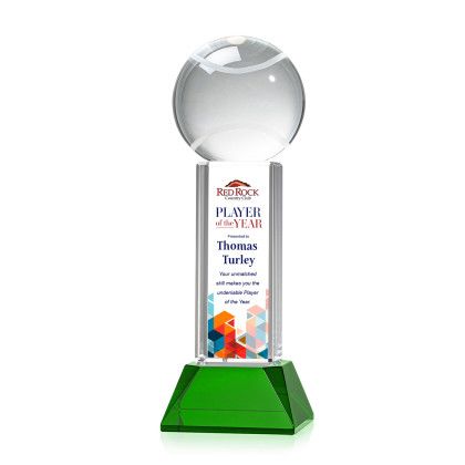Custom Tennis Ball Full Color Award on Stowe Green Base Medium Custom Tennis Ball Full Color Award on Stowe Green Base Medium