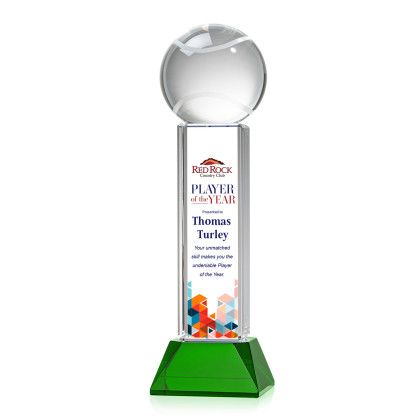 Custom Tennis Ball Full Color Award on Stowe Green Base Large Custom Tennis Ball Full Color Award on Stowe Green Base Large
