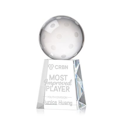 Custom Large Pickleball Award on Celestina Base - Etched Custom Large Pickleball Award on Celestina Base - Etched