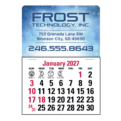 Custom Press-N-Stick Full-Color Header Standard Calendar Custom Press-N-Stick Full-Color Header Standard Calendar