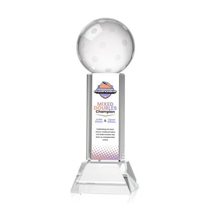 Custom Medium Pickleball Full Color Award on Stowe Clear Base Custom Medium Pickleball Full Color Award on Stowe Clear Base