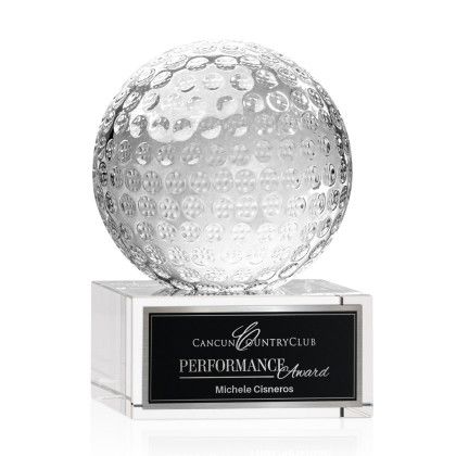 Custom Small Golf Ball Award on Hancock Base Custom Small Golf Ball Award on Hancock Base