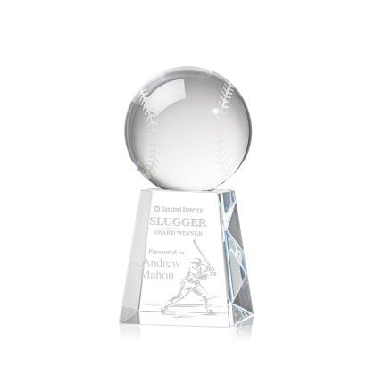 Custom Small Baseball Award on Celestina Base - Etched Custom Small Baseball Award on Celestina Base - Etched
