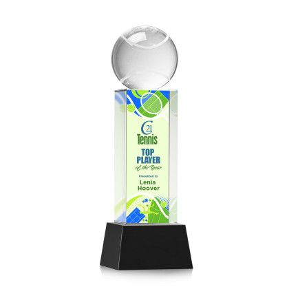 Custom Tennis Ball Full Color Award on Belcroft Black Base Medium Custom Tennis Ball Full Color Award on Belcroft Black Base Medium