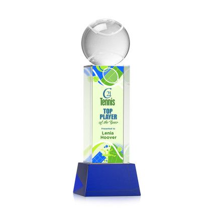 Custom Tennis Ball Full Color Award on Belcroft Blue Base Medium Custom Tennis Ball Full Color Award on Belcroft Blue Base Medium