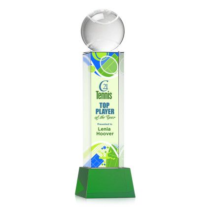 Custom Tennis Ball Full Color Award on Belcroft Green Base Large