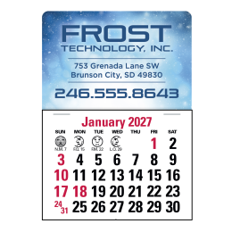 Custom Press-N-Stick Full-Color Header Standard Calendar Custom Press-N-Stick Full-Color Header Standard Calendar