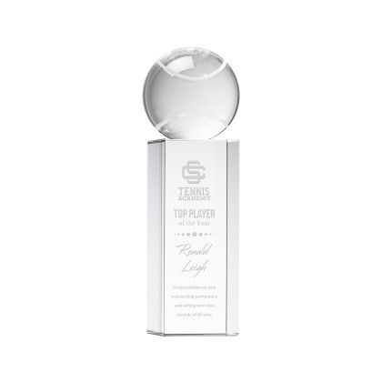 Custom Tennis Ball Award on Dakota Base Medium - Etched Custom Tennis Ball Award on Dakota Base Medium - Etched
