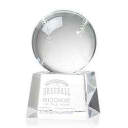 Custom Small Baseball Award on Robson Base - Etched Custom Small Baseball Award on Robson Base - Etched