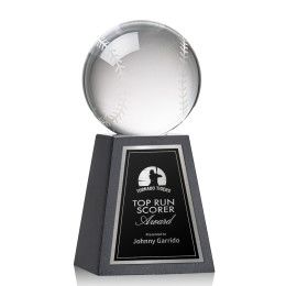 Custom Medium Baseball Award on Tall Marble Base - Engraved Custom Medium Baseball Award on Tall Marble Base - Engraved