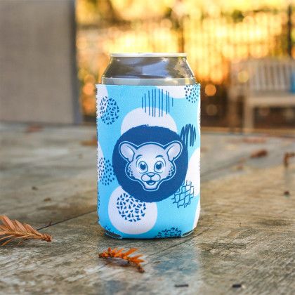 Custom Full Color Neoprene Can Cooler - Lifestyle View Custom Full Color Neoprene Can Cooler - Lifestyle View