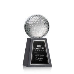 Custom Medium Golf Ball Award on Tall Marble Base - Engraved Custom Medium Golf Ball Award on Tall Marble Base - Engraved