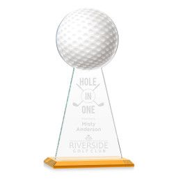 Custom Edenwood Golf Award Amber Base Large - Etched Custom Edenwood Golf Award Amber Base Large - Etched