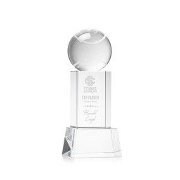 Custom Tennis Ball Award on Belcroft Clear Base Small - Etched Custom Tennis Ball Award on Belcroft Clear Base Small - Etched