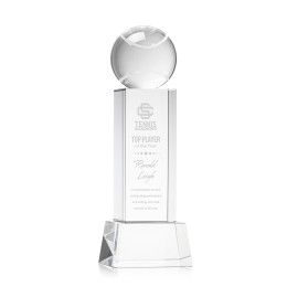 Custom Tennis Ball Award on Belcroft Clear Base Medium - Etched Custom Tennis Ball Award on Belcroft Clear Base Medium - Etched