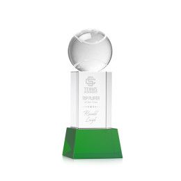 Custom Tennis Ball Award on Belcroft Green Base Small - Etched Custom Tennis Ball Award on Belcroft Green Base Small - Etched