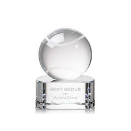 Custom Tennis Ball Award on Robson Base Small - Etched Custom Tennis Ball Award on Robson Base Small - Etched