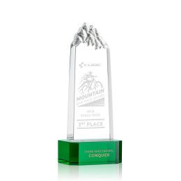 Custom Himalayas Tower Award on Green Base Small - Etched Custom Himalayas Tower Award on Green Base Small - Etched