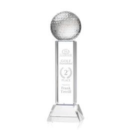 Custom Large Golf Ball Award on Stowe Clear Base - Etched Custom Large Golf Ball Award on Stowe Clear Base - Etched