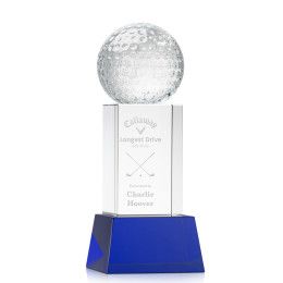 Custom Golf Ball Award on Belcroft Blue Base Small - Etched Custom Golf Ball Award on Belcroft Blue Base Small - Etched