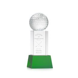 Custom Golf Ball Award on Belcroft Green Base Small - Etched Custom Golf Ball Award on Belcroft Green Base Small - Etched