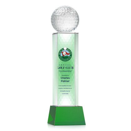Custom Golf Ball Full Color Award on Belcroft Green Base Large Custom Golf Ball Full Color Award on Belcroft Green Base Large