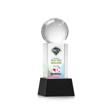 Custom Small Baseball Full Color Award on Belcroft Black Base Custom Small Baseball Full Color Award on Belcroft Black Base