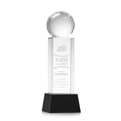 Custom Medium Baseball Award on Belcroft Black Base - Etched Custom Medium Baseball Award on Belcroft Black Base - Etched