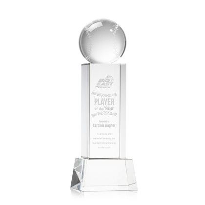 Custom Medium Baseball Award on Belcroft Clear Base - Etched Custom Medium Baseball Award on Belcroft Clear Base - Etched