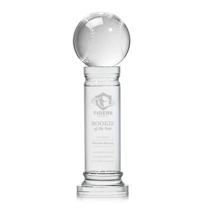 Custom Large Baseball Award on Colverstone Base - Etched Custom Large Baseball Award on Colverstone Base - Etched