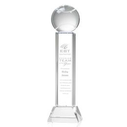 Custom Tennis Ball Award on Stowe Clear Base X-Large - Etched