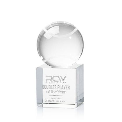 Custom Tennis Ball Award on Granby Base Medium - Etched Custom Tennis Ball Award on Granby Base Medium - Etched