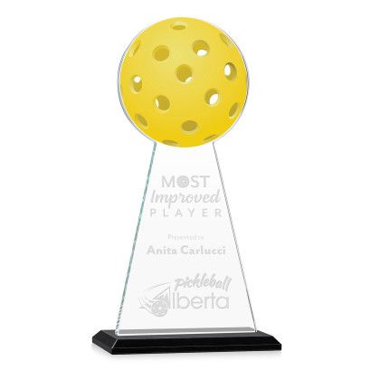 Custom Large Edenwood Pickleball Award Black Base - Etched Custom Large Edenwood Pickleball Award Black Base - Etched