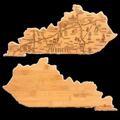 Custom U.S. State Shaped Bamboo Cutting and Serving Boards - Kentucky Custom U.S. State Shaped Bamboo Cutting and Serving Boards - Kentucky