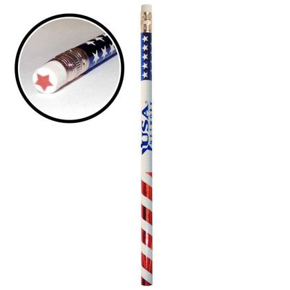 Custom Jo-Bee Patriotic Pencil - Red/white/blue Custom Jo-Bee Patriotic Pencil - Red/white/blue
