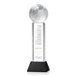 Custom Large Soccer Ball Award on Stowe Black Base - Etched Custom Large Soccer Ball Award on Stowe Black Base - Etched