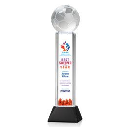Custom X-Large Soccer Ball Full Color Award on Stowe Black Base