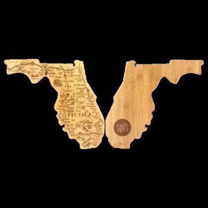 Custom U.S. State Shaped Bamboo Cutting and Serving Boards - Florida Custom U.S. State Shaped Bamboo Cutting and Serving Boards - Florida