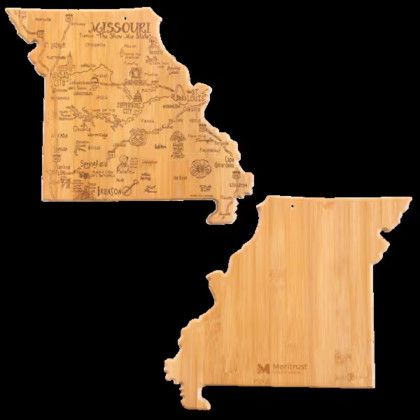 Custom U.S. State Shaped Bamboo Cutting and Serving Boards - Missouri Custom U.S. State Shaped Bamboo Cutting and Serving Boards - Missouri
