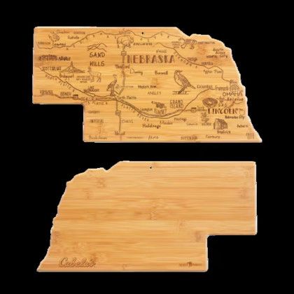 Custom U.S. State Shaped Bamboo Cutting and Serving Boards - Nebraska Custom U.S. State Shaped Bamboo Cutting and Serving Boards - Nebraska