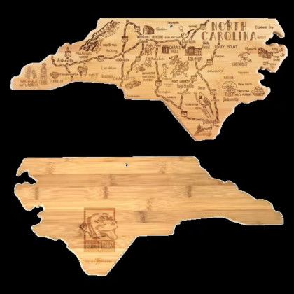 Custom U.S. State Shaped Bamboo Cutting and Serving Boards - North Carolina Custom U.S. State Shaped Bamboo Cutting and Serving Boards - North Carolina