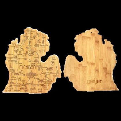 Custom U.S. State Shaped Bamboo Cutting and Serving Boards - Michigan Custom U.S. State Shaped Bamboo Cutting and Serving Boards - Michigan