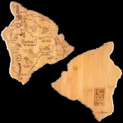 Custom U.S. State Shaped Bamboo Cutting and Serving Boards - Hawaii Custom U.S. State Shaped Bamboo Cutting and Serving Boards - Hawaii