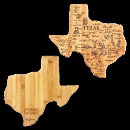 Custom U.S. State Shaped Bamboo Cutting and Serving Boards - Texas Custom U.S. State Shaped Bamboo Cutting and Serving Boards - Texas