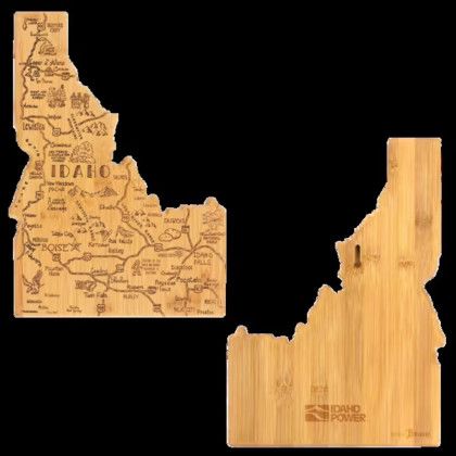 Custom U.S. State Shaped Bamboo Cutting and Serving Boards - Idaho Custom U.S. State Shaped Bamboo Cutting and Serving Boards - Idaho