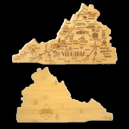 Custom U.S. State Shaped Bamboo Cutting and Serving Boards - Virginia Custom U.S. State Shaped Bamboo Cutting and Serving Boards - Virginia