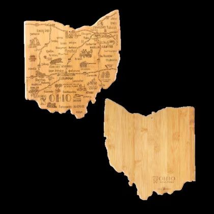 Custom U.S. State Shaped Bamboo Cutting and Serving Boards - Ohio Custom U.S. State Shaped Bamboo Cutting and Serving Boards - Ohio